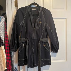 ulla johnson piper playsuit romper navy size 2